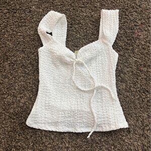 See You Monday Textured White Top